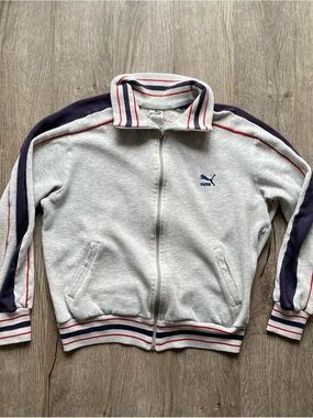 Vintage Puma Zip Up Sweatshirt Track Jacket, Size XL
